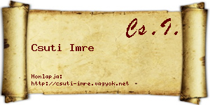 Csuti Imre névjegykártya